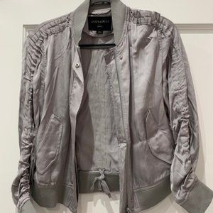 All Saints Silver Bomber Jacket Size Small
